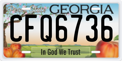 GA license plate CFQ6736