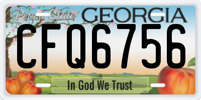 GA license plate CFQ6756