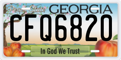 GA license plate CFQ6820