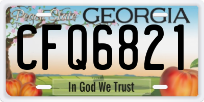 GA license plate CFQ6821
