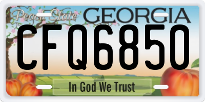 GA license plate CFQ6850