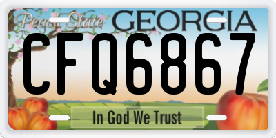 GA license plate CFQ6867