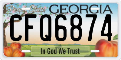 GA license plate CFQ6874