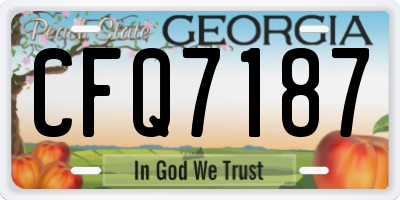 GA license plate CFQ7187