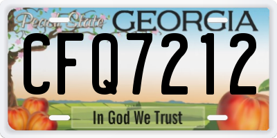 GA license plate CFQ7212