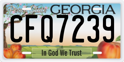 GA license plate CFQ7239