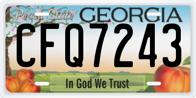 GA license plate CFQ7243