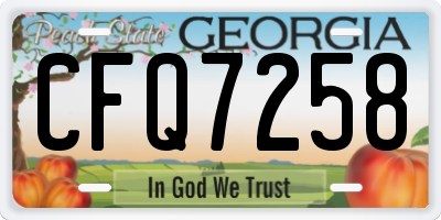 GA license plate CFQ7258