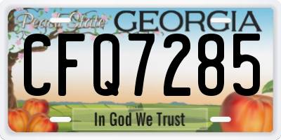 GA license plate CFQ7285
