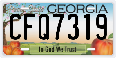 GA license plate CFQ7319