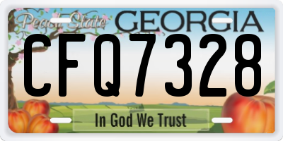 GA license plate CFQ7328