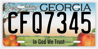GA license plate CFQ7345