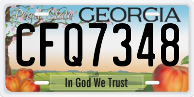 GA license plate CFQ7348