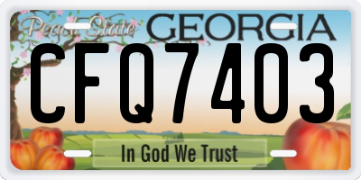 GA license plate CFQ7403
