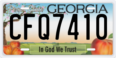 GA license plate CFQ7410