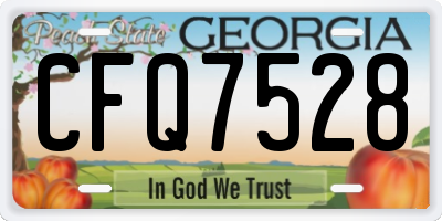 GA license plate CFQ7528