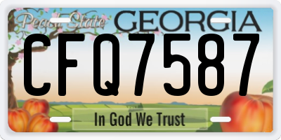 GA license plate CFQ7587