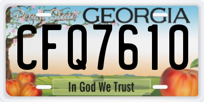 GA license plate CFQ7610