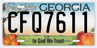 GA license plate CFQ7611