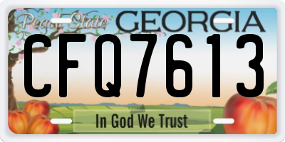 GA license plate CFQ7613