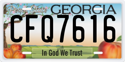 GA license plate CFQ7616