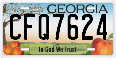 GA license plate CFQ7624