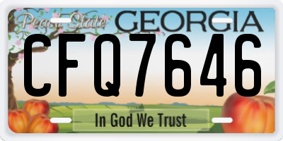 GA license plate CFQ7646