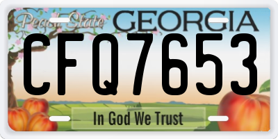 GA license plate CFQ7653
