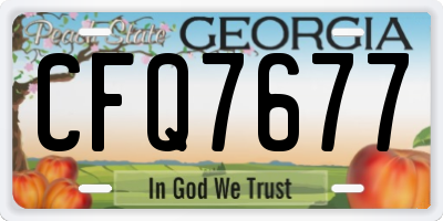 GA license plate CFQ7677