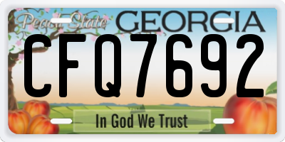 GA license plate CFQ7692