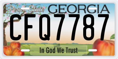 GA license plate CFQ7787