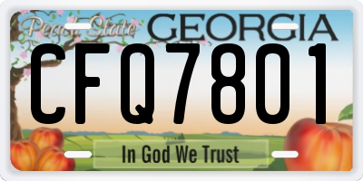 GA license plate CFQ7801