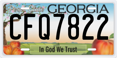 GA license plate CFQ7822