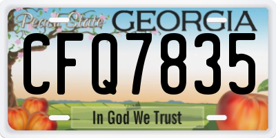 GA license plate CFQ7835