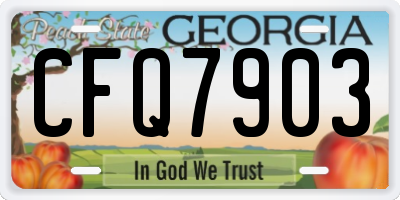 GA license plate CFQ7903