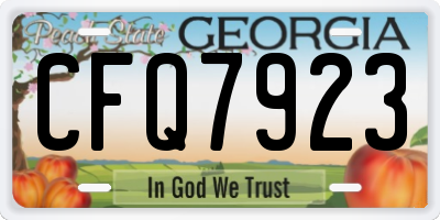 GA license plate CFQ7923