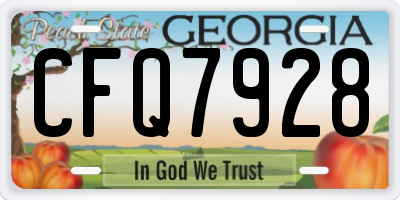 GA license plate CFQ7928