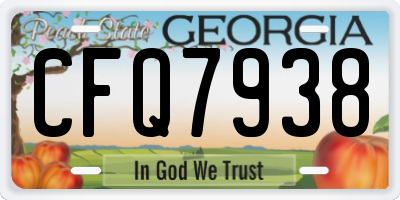 GA license plate CFQ7938