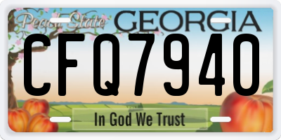 GA license plate CFQ7940