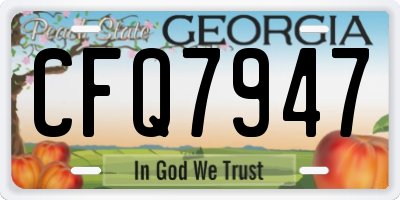 GA license plate CFQ7947