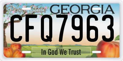GA license plate CFQ7963