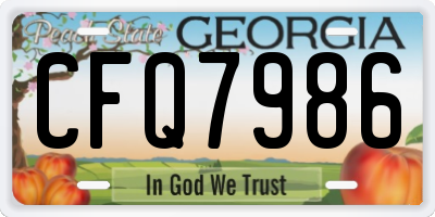 GA license plate CFQ7986