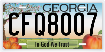 GA license plate CFQ8007