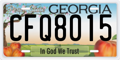 GA license plate CFQ8015