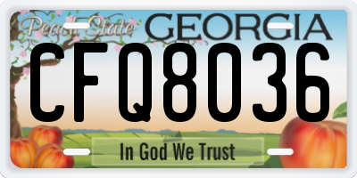 GA license plate CFQ8036