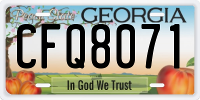 GA license plate CFQ8071