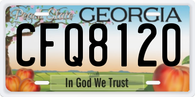GA license plate CFQ8120