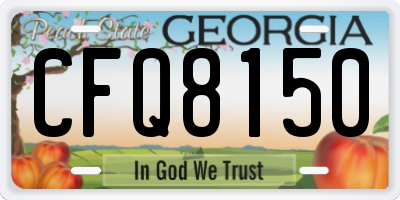 GA license plate CFQ8150