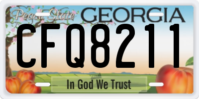 GA license plate CFQ8211