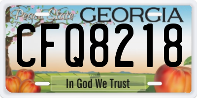 GA license plate CFQ8218